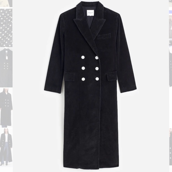 BRAND NEW Alexa Chung for Madewell Black Corduroy Oversized Long Coat  in Size 2 - Picture 6 of 9